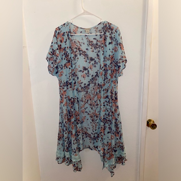 Ariat women’s size XS/S blue floral open front cardigan - Picture 2 of 4